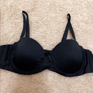Black bow bra